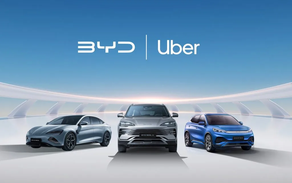 أوبر تتعاون مع BYD لتوفير 100 ألف سيارة كهربائية للسائقين